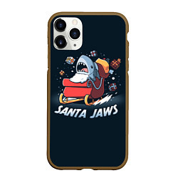 Чехол iPhone 11 Pro матовый Santa Jaws, цвет: 3D-коричневый