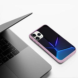 Чехол iPhone 11 Pro матовый Пурпурный разлом - абстракция, цвет: 3D-розовый — фото 2