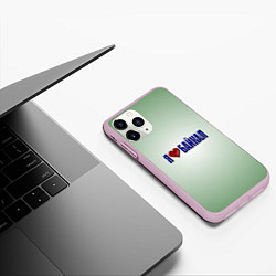 Чехол iPhone 11 Pro матовый Я люблю Байкал, цвет: 3D-розовый — фото 2