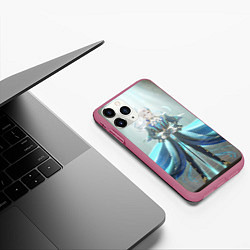 Чехол iPhone 11 Pro матовый Genshin Impact Нёвиллет, цвет: 3D-малиновый — фото 2