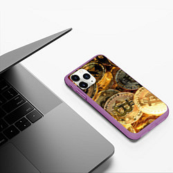 Чехол iPhone 11 Pro матовый Золото цифровой эры, цвет: 3D-фиолетовый — фото 2