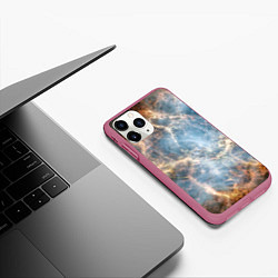 Чехол iPhone 11 Pro матовый Крабовидная туманность, цвет: 3D-малиновый — фото 2