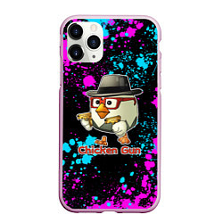 Чехол iPhone 11 Pro матовый Chicken gun - neon, цвет: 3D-розовый