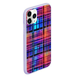 Чехол iPhone 11 Pro матовый Неоновый паттерн, цвет: 3D-светло-сиреневый — фото 2