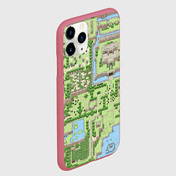 Чехол iPhone 11 Pro матовый Zelda: карта, цвет: 3D-малиновый — фото 2