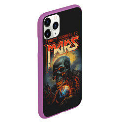 Чехол iPhone 11 Pro матовый Thirty seconds to mars skull, цвет: 3D-фиолетовый — фото 2
