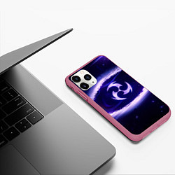 Чехол iPhone 11 Pro матовый Genshin Impact Raiden sign, цвет: 3D-малиновый — фото 2