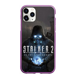 Чехол iPhone 11 Pro матовый STALKER 2 одиночка с артефактом, цвет: 3D-фиолетовый