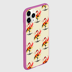 Чехол iPhone 11 Pro матовый Аист и пятна, цвет: 3D-фиолетовый — фото 2