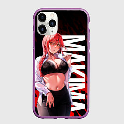 Чехол iPhone 11 Pro матовый Макима в офисной одежде, цвет: 3D-фиолетовый