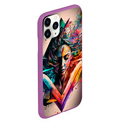 Чехол iPhone 11 Pro матовый Свободная от рамок, цвет: 3D-фиолетовый — фото 2