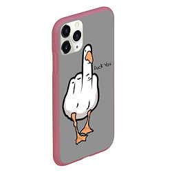 Чехол iPhone 11 Pro матовый Duck you, цвет: 3D-малиновый — фото 2