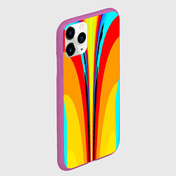 Чехол iPhone 11 Pro матовый Волнистая абстракция, цвет: 3D-фиолетовый — фото 2