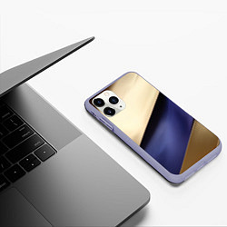 Чехол iPhone 11 Pro матовый Фиолетовая вставка на золотом фоне, цвет: 3D-светло-сиреневый — фото 2