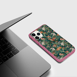 Чехол iPhone 11 Pro матовый Goblincore - лес зверей, цвет: 3D-малиновый — фото 2