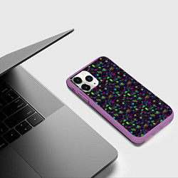 Чехол iPhone 11 Pro матовый Принт в стиле киберпанк, цвет: 3D-фиолетовый — фото 2
