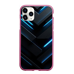 Чехол iPhone 11 Pro матовый Оттенки синего абстракт, цвет: 3D-малиновый