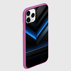 Чехол iPhone 11 Pro матовый Оттенки синего абстракция, цвет: 3D-фиолетовый — фото 2