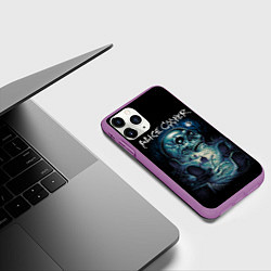 Чехол iPhone 11 Pro матовый Night skull Alice Cooper, цвет: 3D-фиолетовый — фото 2