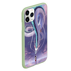 Чехол iPhone 11 Pro матовый Унесенные призраками- дракон и девочка, цвет: 3D-салатовый — фото 2