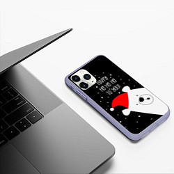 Чехол iPhone 11 Pro матовый Happy ho ho ho to you, цвет: 3D-светло-сиреневый — фото 2