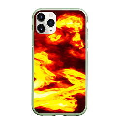 Чехол iPhone 11 Pro матовый Огненное безумие, цвет: 3D-салатовый