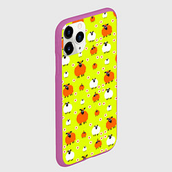 Чехол iPhone 11 Pro матовый Стадо овец в поле, цвет: 3D-фиолетовый — фото 2