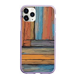 Чехол iPhone 11 Pro матовый Акварельные доски, цвет: 3D-светло-сиреневый
