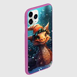 Чехол iPhone 11 Pro матовый Дракон под снегом, цвет: 3D-фиолетовый — фото 2