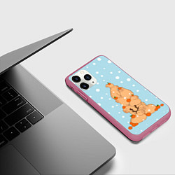 Чехол iPhone 11 Pro матовый Гора капибара в снегу, цвет: 3D-малиновый — фото 2