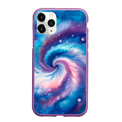 Чехол iPhone 11 Pro матовый Галактический тай-дай, цвет: 3D-фиолетовый