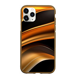 Чехол iPhone 11 Pro матовый Yellow black style, цвет: 3D-коричневый