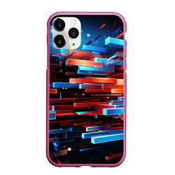 Чехол iPhone 11 Pro матовый Прямоугольная абстракция, цвет: 3D-малиновый