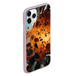 Чехол iPhone 11 Pro матовый Большой взрыв камней, цвет: 3D-розовый — фото 2