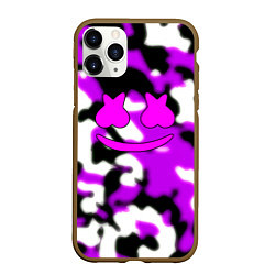 Чехол iPhone 11 Pro матовый Marshmello camo, цвет: 3D-коричневый