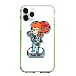 Чехол iPhone 11 Pro матовый David Bowie - Life on Mars, цвет: 3D-салатовый