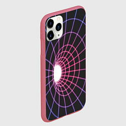 Чехол iPhone 11 Pro матовый Искаженный неоновый каркас, цвет: 3D-малиновый — фото 2