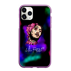 Чехол iPhone 11 Pro матовый Lil peep рэп неоновый градиент, цвет: 3D-фиолетовый