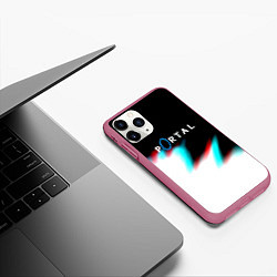 Чехол iPhone 11 Pro матовый Portal game blink color, цвет: 3D-малиновый — фото 2