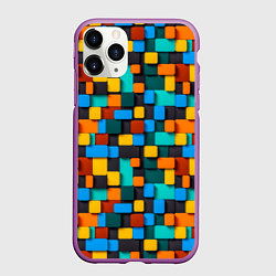 Чехол iPhone 11 Pro матовый Абстракция стикеры, цвет: 3D-фиолетовый