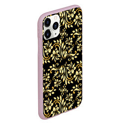 Чехол iPhone 11 Pro матовый Gold khokhloma, цвет: 3D-розовый — фото 2