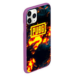 Чехол iPhone 11 Pro матовый PUBG огненое лого, цвет: 3D-фиолетовый — фото 2