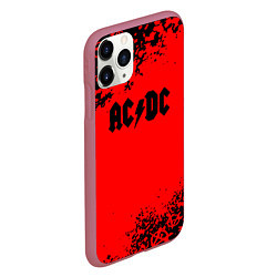 Чехол iPhone 11 Pro матовый AC DC skull rock краски, цвет: 3D-малиновый — фото 2