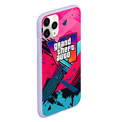 Чехол iPhone 11 Pro матовый Gta 6 abstract logo style, цвет: 3D-светло-сиреневый — фото 2