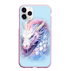 Чехол iPhone 11 Pro матовый Белый волшебный дракон, цвет: 3D-розовый