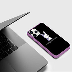 Чехол iPhone 11 Pro матовый Саркастичный кролик, цвет: 3D-фиолетовый — фото 2