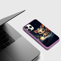 Чехол iPhone 11 Pro матовый Дракон тайный повелитель елок, цвет: 3D-фиолетовый — фото 2