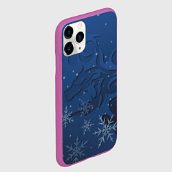 Чехол iPhone 11 Pro матовый Ледяной дракон 2024, цвет: 3D-фиолетовый — фото 2