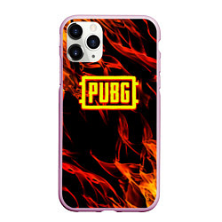 Чехол iPhone 11 Pro матовый Battlegrounds flame, цвет: 3D-розовый