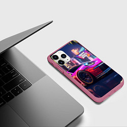 Чехол iPhone 11 Pro матовый GTA 6 auto, цвет: 3D-малиновый — фото 2